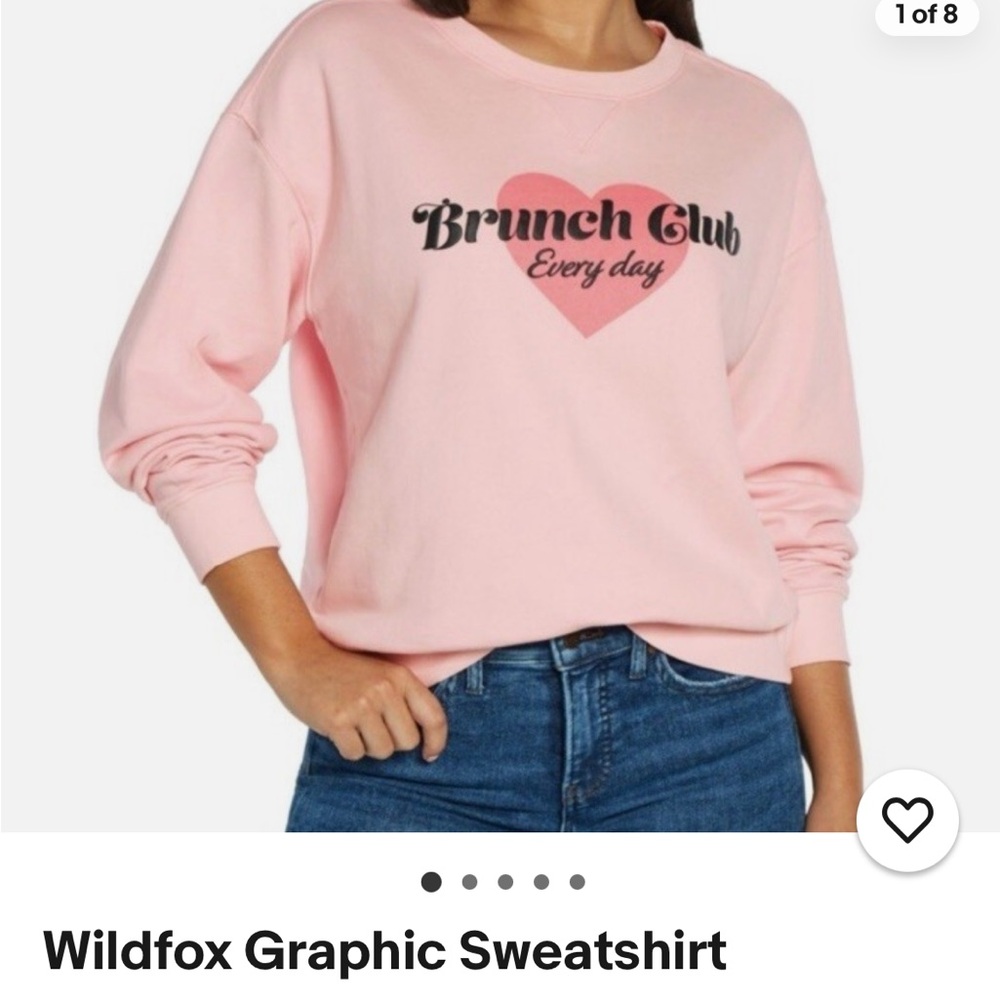 Wildfox Heart Graphic Pale Pink Sweatshirt